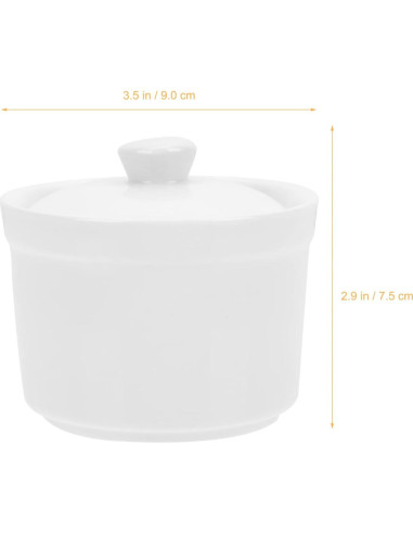 Olla de Sopa Cerámica Zerodeko 2 Piezas 9x9cm Blanca