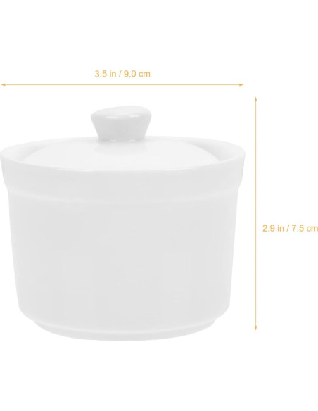 Olla de Sopa Cerámica Zerodeko 2 Piezas 9x9cm Blanca