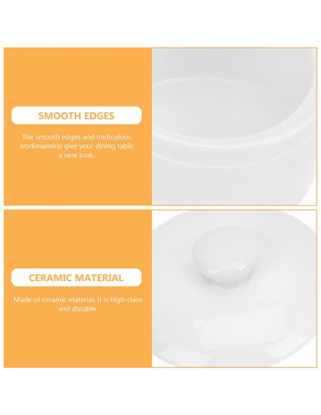 Olla de Sopa Cerámica Zerodeko 2 Piezas 9x9cm Blanca