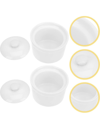 Olla de Sopa Cerámica Zerodeko 2 Piezas 9x9cm Blanca