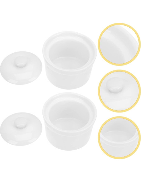 Olla de Sopa Cerámica Zerodeko 2 Piezas 9x9cm Blanca