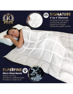 Manta con peso Royal Therapy 122x198cm 9kg Algodón Aguamarina 2