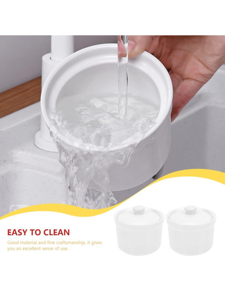 Olla de Sopa Cerámica Zerodeko 2 Piezas 9x9cm Blanca