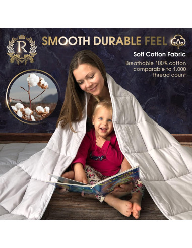 Manta con peso Royal Therapy 122x198cm 9kg Algodón Aguamarina