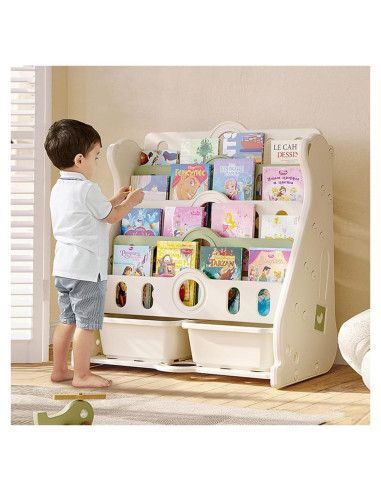 Estantería Infantil Deer COCO Verde 4 Niveles para Juguetes