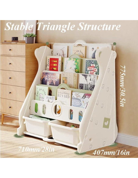 Estantería Infantil Deer COCO Verde 4 Niveles para Juguetes