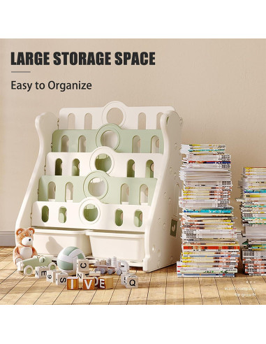 Estantería Infantil Deer COCO Verde 4 Niveles para Juguetes