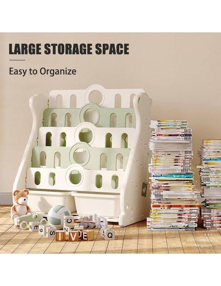 Estantería Infantil Deer COCO Verde 4 Niveles para Juguetes