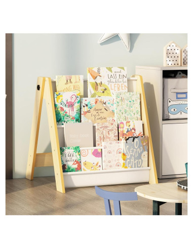 Estantería Plegable para Niños NACHES 4 Niveles Madera Natural