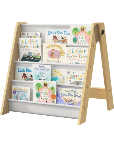 Estantería Plegable para Niños NACHES 4 Niveles Madera Natural