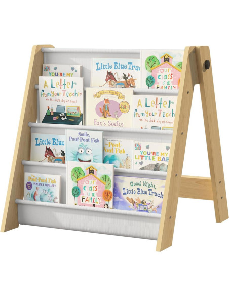 Estantería Plegable para Niños NACHES 4 Niveles Madera Natural