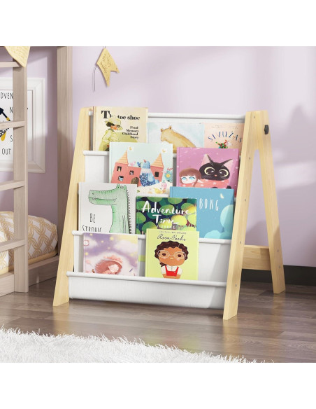 Estantería Plegable para Niños NACHES 4 Niveles Madera Natural