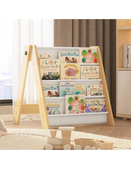 Estantería Plegable para Niños NACHES 4 Niveles Madera Natural