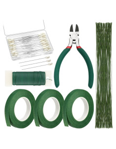 Kit de Arreglo Floral PAXCOO 100 Piezas Verde Oscuro