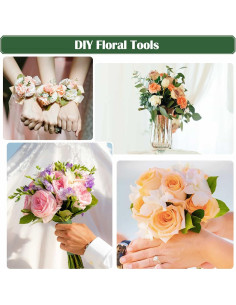 Kit de Arreglo Floral PAXCOO 100 Piezas Verde Oscuro 2