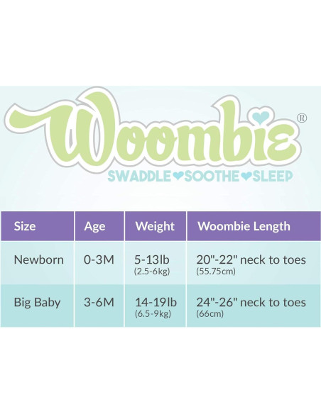 Manta de Envoltura para Bebés Woombie Original - Algodón 0-3 Meses