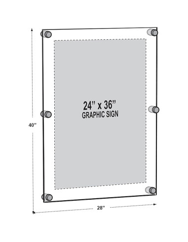 Marco Flotante de Acrílico Azar Displays 24x36" Negro 2-Pack