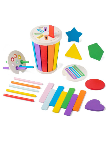 Juguetes Montessori de Madera para Niños 1-3 Años - Aprendizaje