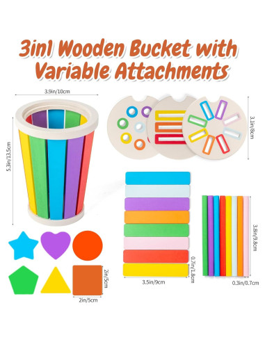 Juguetes Montessori de Madera para Niños 1-3 Años - Aprendizaje