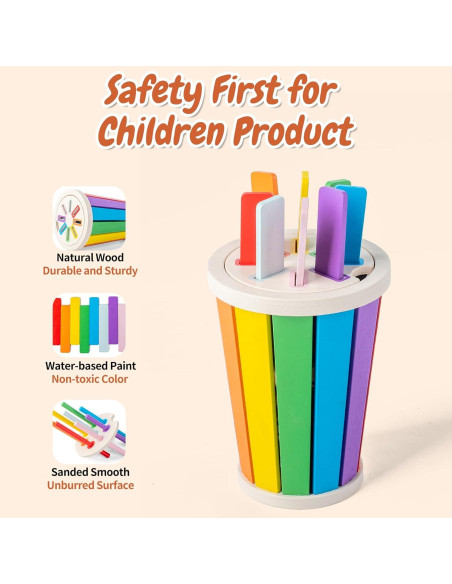 Juguetes Montessori de Madera para Niños 1-3 Años - Aprendizaje