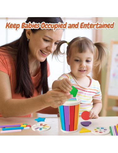 Juguetes Montessori de Madera para Niños 1-3 Años - Aprendizaje