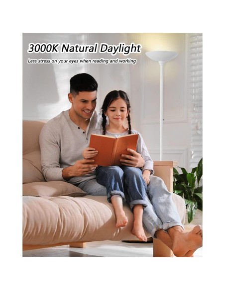 Lámpara de Pie LED BoostArea 30W Regulable 3000K Blanca 178cm