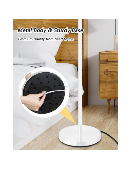 Lámpara de Pie LED BoostArea 30W Regulable 3000K Blanca 178cm