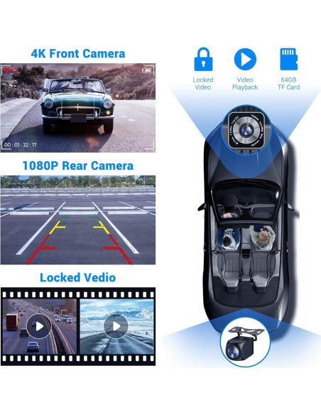 Pantalla 9" Carplay y Android Auto HAUXIY con Cámara 4K