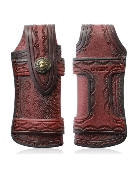 Funda de Cuchillo de Cuero Omesio León Marrón para Cinturón