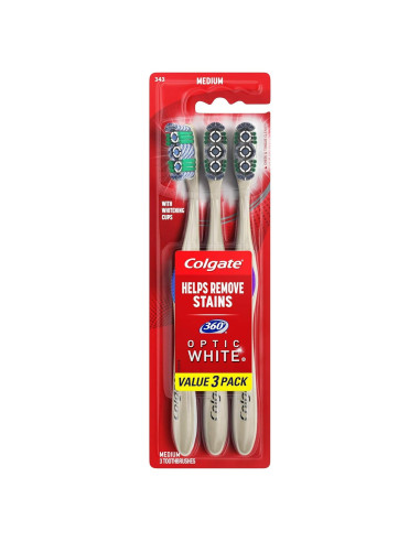 Cepillo de Dientes Blanqueador Colgate 360 Optic White Mediano
