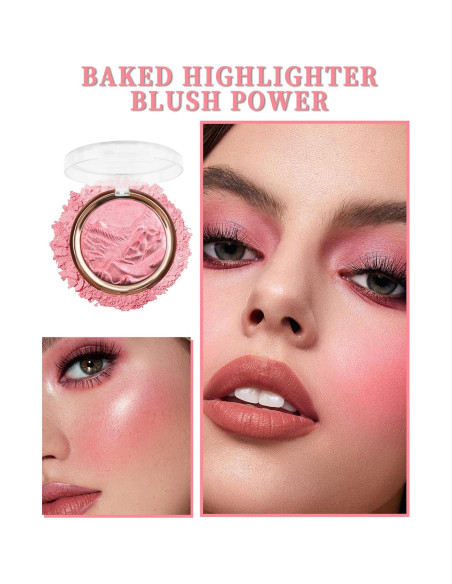 Paleta de Rubor Iluminador Horneado LYSdefeu Berry Glow 10.6g