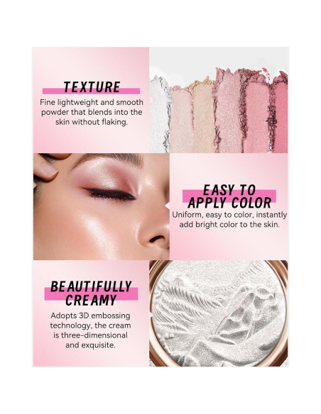 Paleta de Rubor Iluminador Horneado LYSdefeu Berry Glow 10.6g