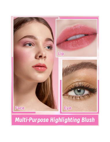 Paleta de Rubor Iluminador Horneado LYSdefeu Berry Glow 10.6g