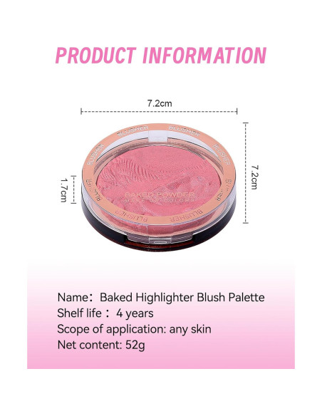 Paleta de Rubor Iluminador Horneado LYSdefeu Berry Glow 10.6g