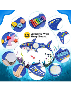 Panel Ocupado Sensorial Montessori Shark Weihnacht 11 en 1 2