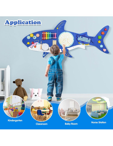Panel Ocupado Sensorial Montessori Shark Weihnacht 11 en 1