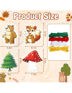 Tarjetas de Enhebrado de Madera JULEASEL - Habilidades Motoras Finas 2