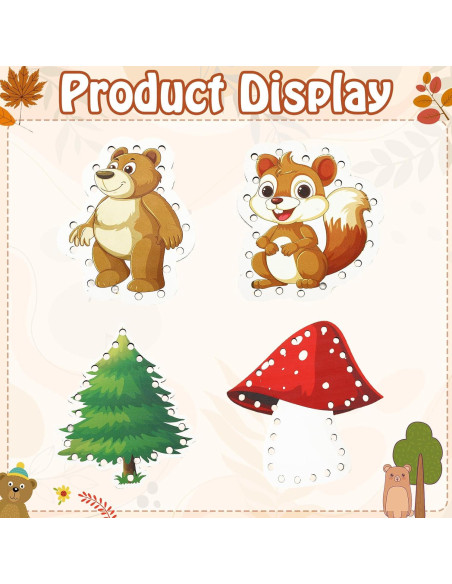 Tarjetas de Enhebrado de Madera JULEASEL - Habilidades Motoras Finas