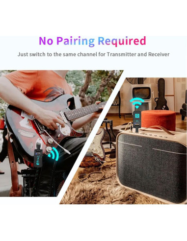 Sistema Inalámbrico de Guitarra 2.4GHz MUS250102 Negro