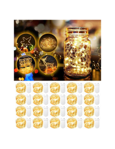 Luces de Hadas LED HOBAYS 1.0m 20 LEDs Cobre Blanco Cálido