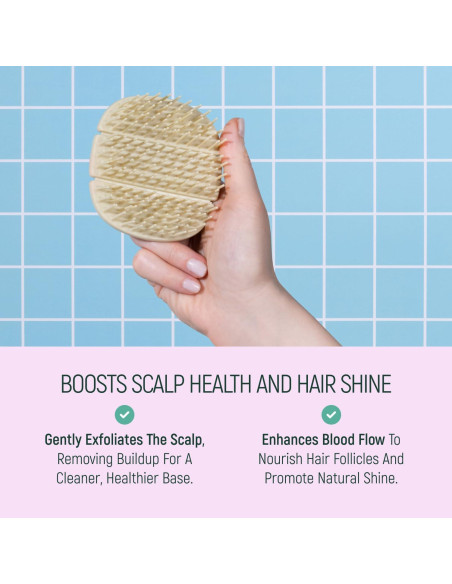Cepillo Exfoliante para Cuero Cabelludo BAMBOEARTH Verde Grande