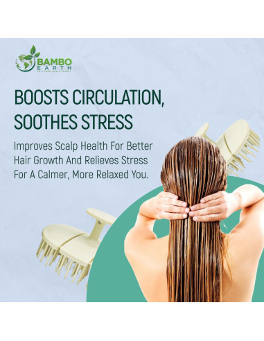 Cepillo Exfoliante para Cuero Cabelludo BAMBOEARTH Verde Grande