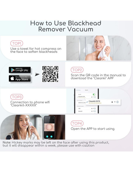 Removedor de Puntos Negros TTozka H200 con Cámara HD y 6 Cabezas