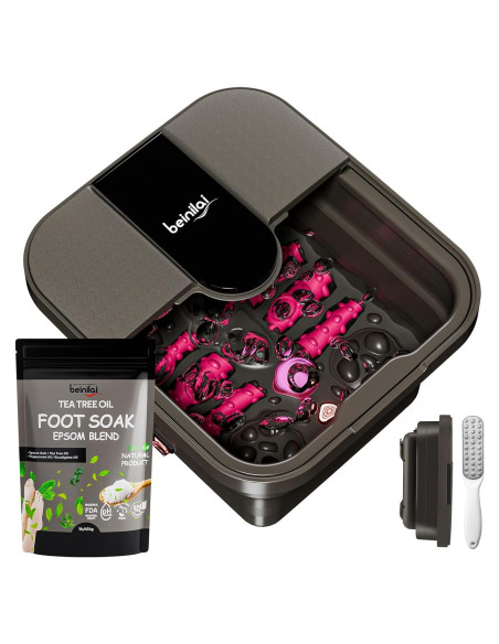 Bañera de pies colapsable Beinilai con calor y masaje