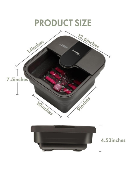 Bañera de pies colapsable Beinilai con calor y masaje