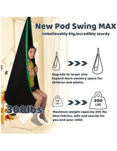 Hamaca Sensorial HiCamer Negra para Niños hasta 136 kg 2