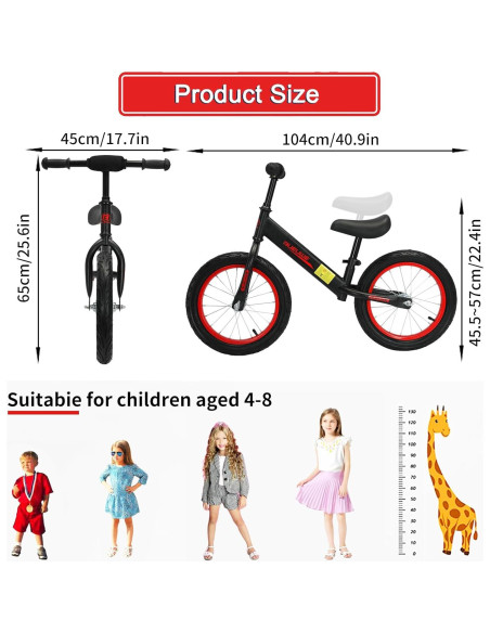 Bicicleta de Equilibrio Bueuwe 16" para Niños 4-8 Años
