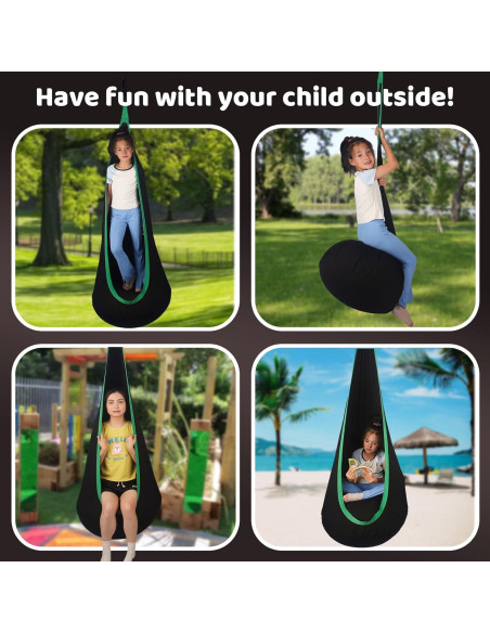 Hamaca Sensorial HiCamer Negra para Niños hasta 136 kg