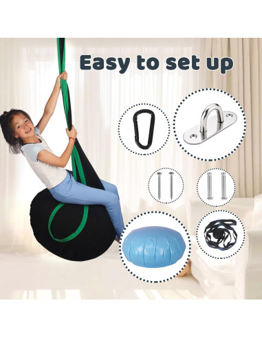 Hamaca Sensorial HiCamer Negra para Niños hasta 136 kg