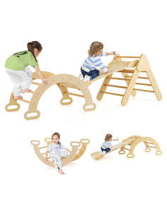 Costzon 5 en 1 Juguete de Escalada de Madera para Niños